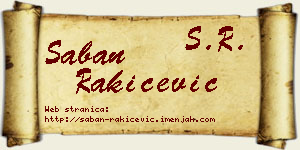 Šaban Rakićević vizit kartica